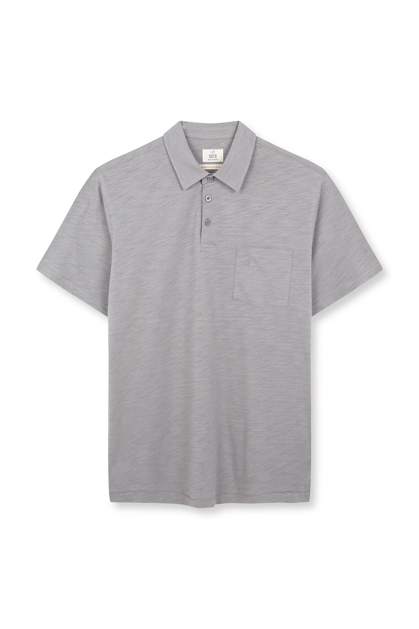 OOTO Embroidered washed polo shirt