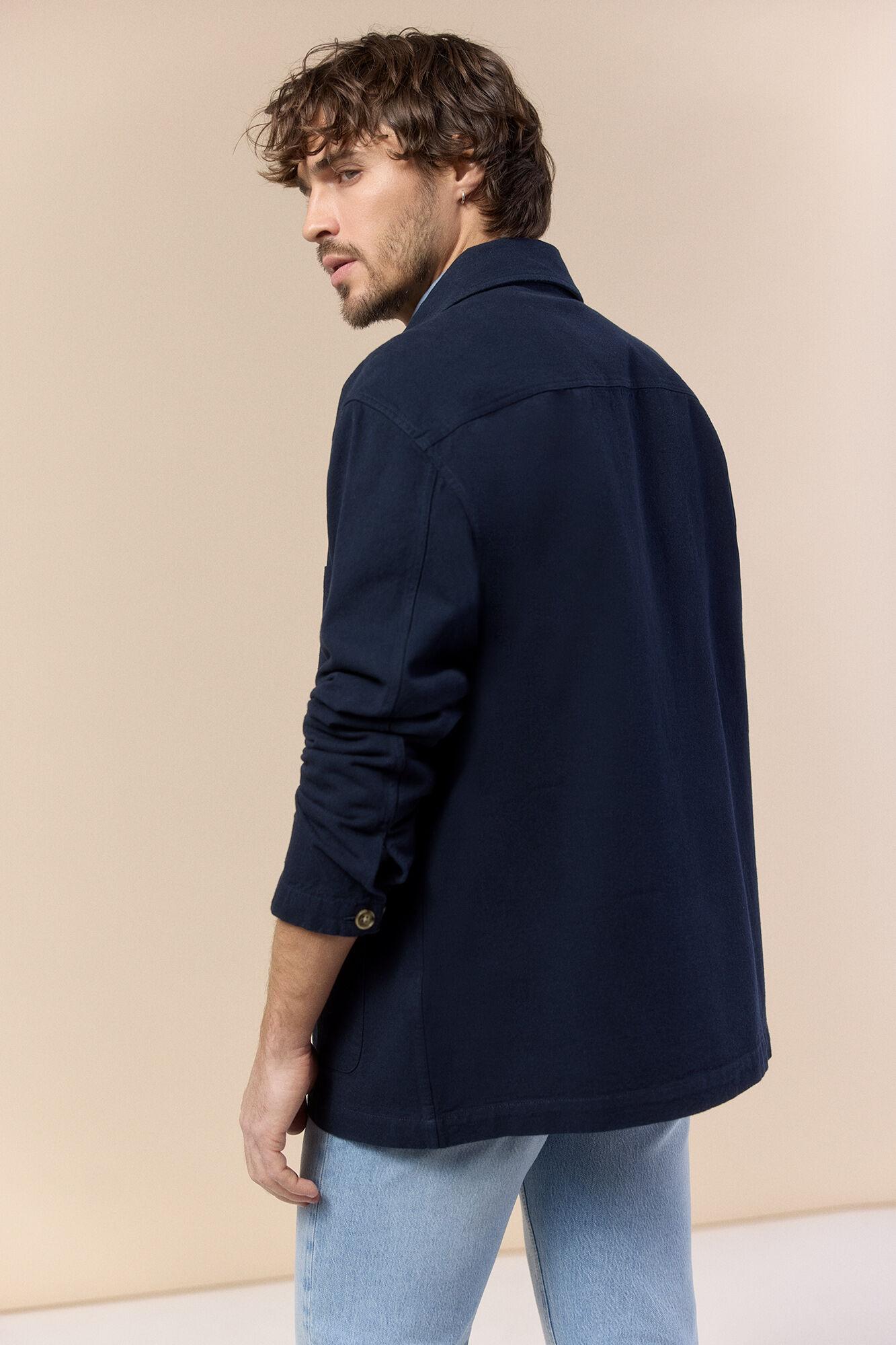 OOTO Cotton linen overshirt Navy