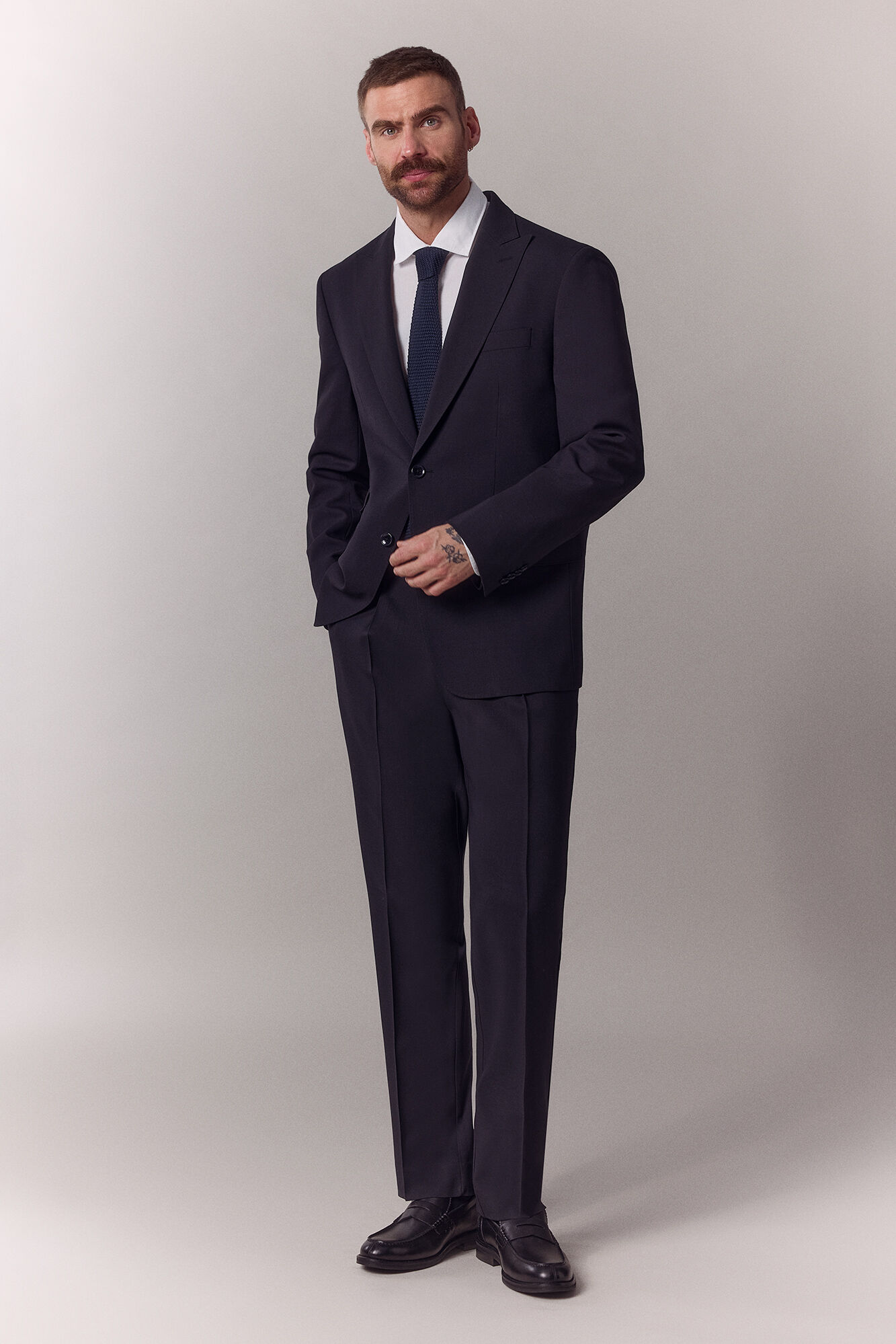 OOTO Blazer de fato com lapela de bico Azul