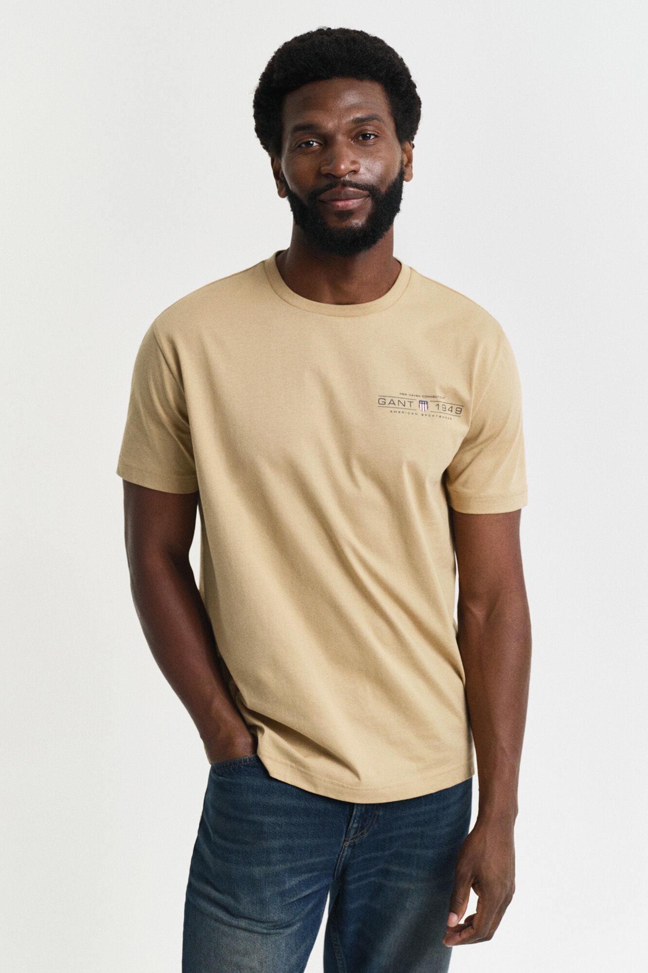 Gant Camiseta com estampado gr&aacute;fica Ecru