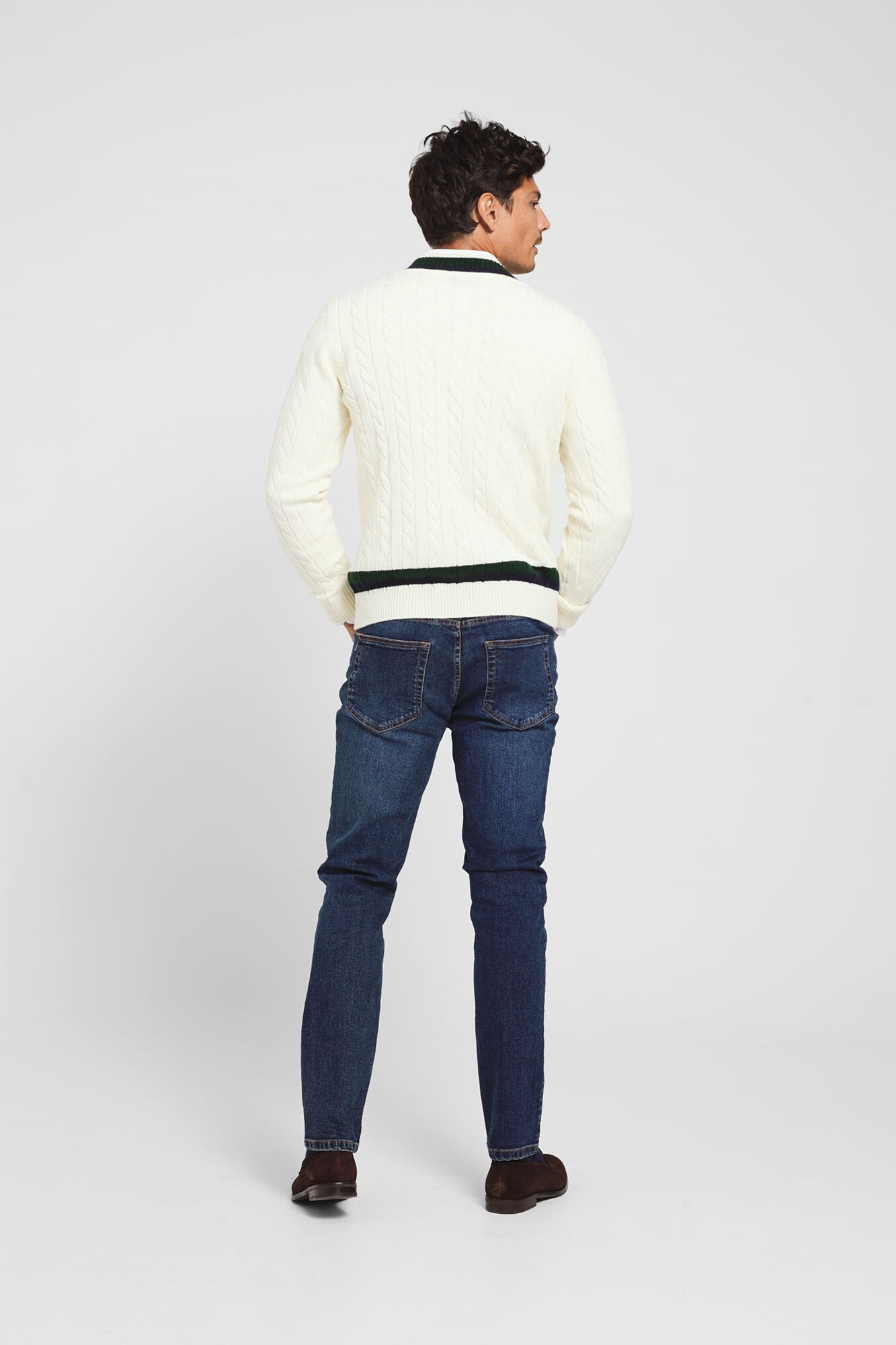 Silbon Cream varsity jumper Yellow