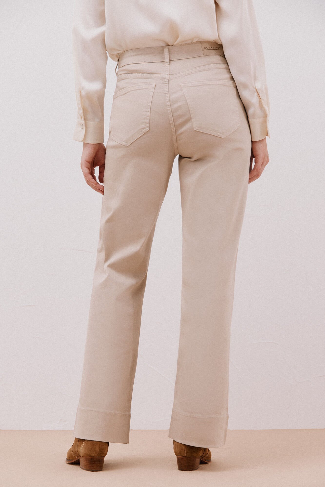 Cortefiel Palazzo pants with buttons  Ivory