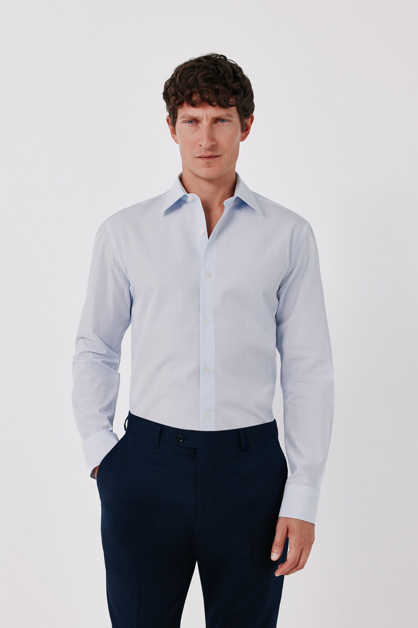 Cortefiel Striped cotton Tencel dress shirt