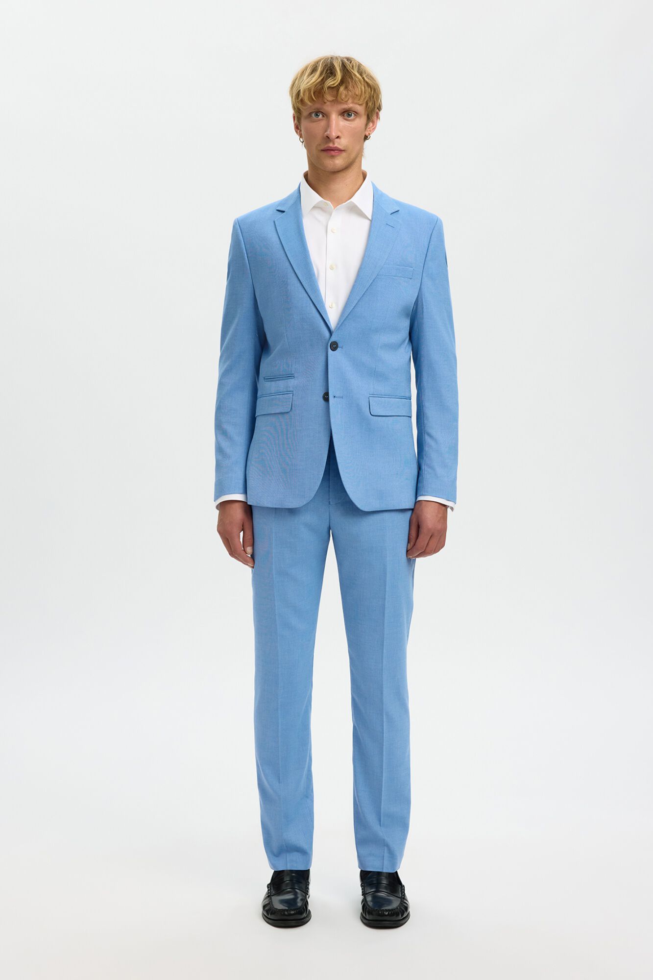 Selected Wool Slim Fit blazer Blue