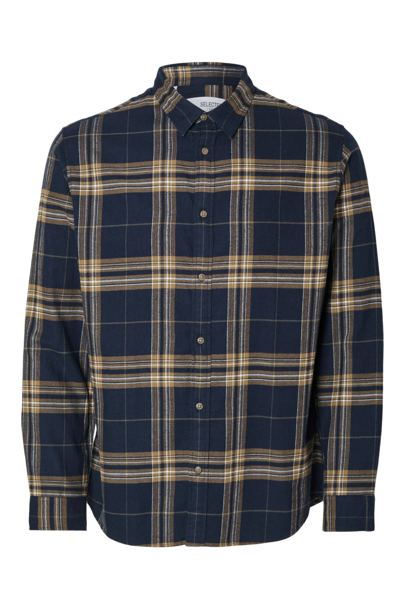 Selected Camisa de manga comprida com corte slim Azul