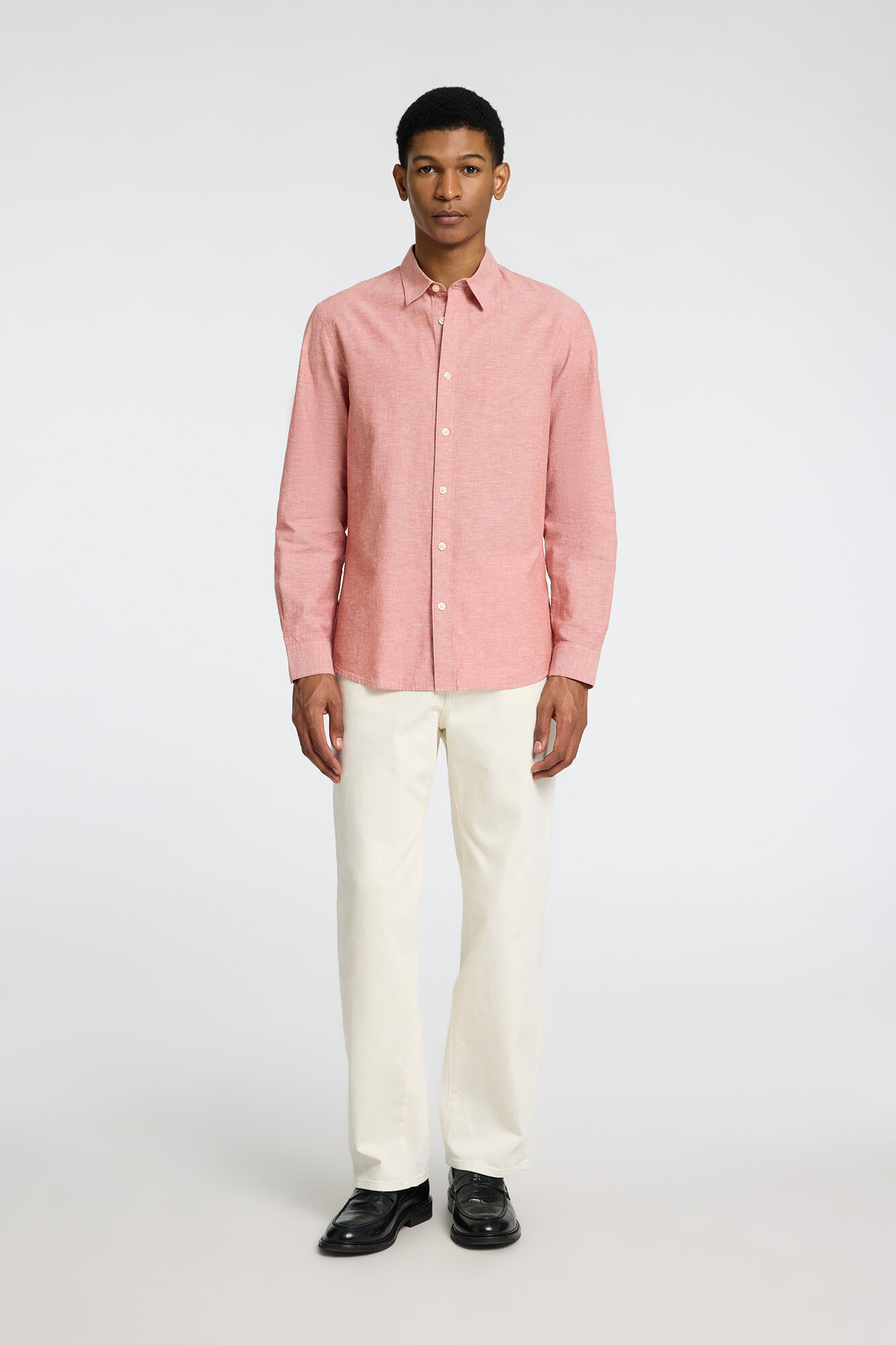 Selected Camisa de linho slim fit Vermelho