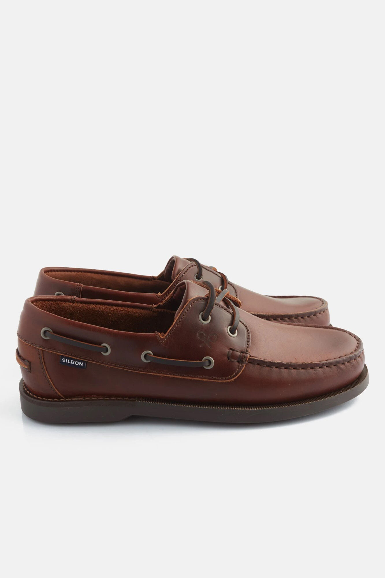 Silbon Leather deck shoes Brown