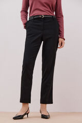 Cortefiel Pants with belt Black