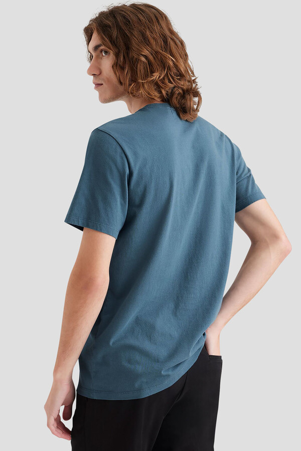 Cortefiel Camiseta slim fit logo Azul