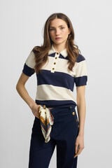 Silbon Polo manga curta em malha Azul