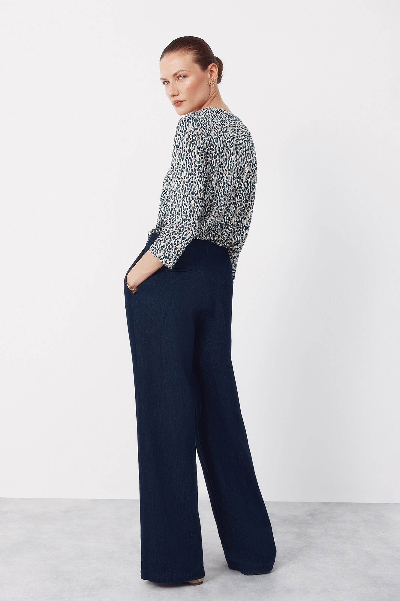 Cortefiel Basic top with mandarin collar