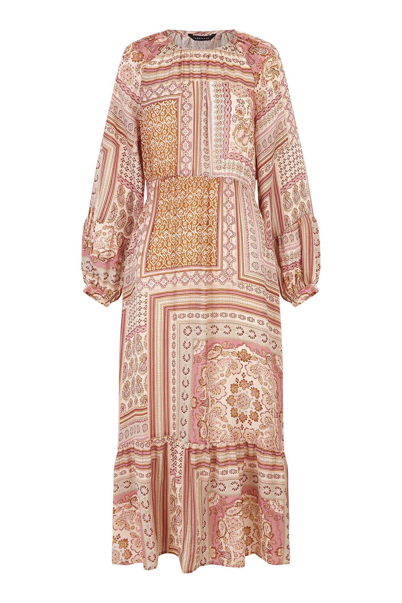 Cortefiel Printed dress Brown