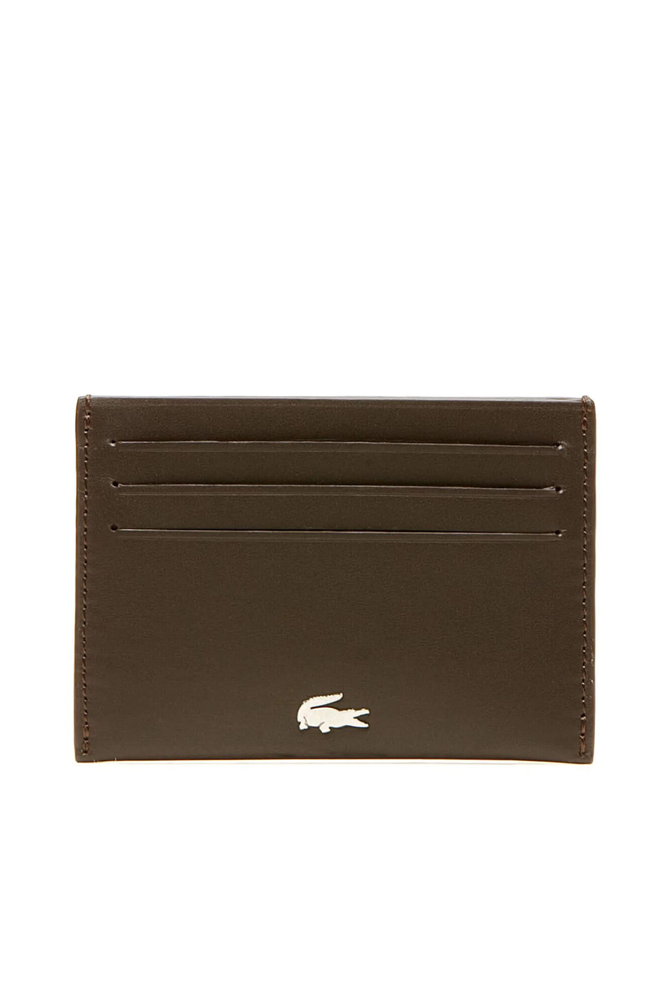 Lacoste Tarjetero de piel Fitzgerald para hombre Camel