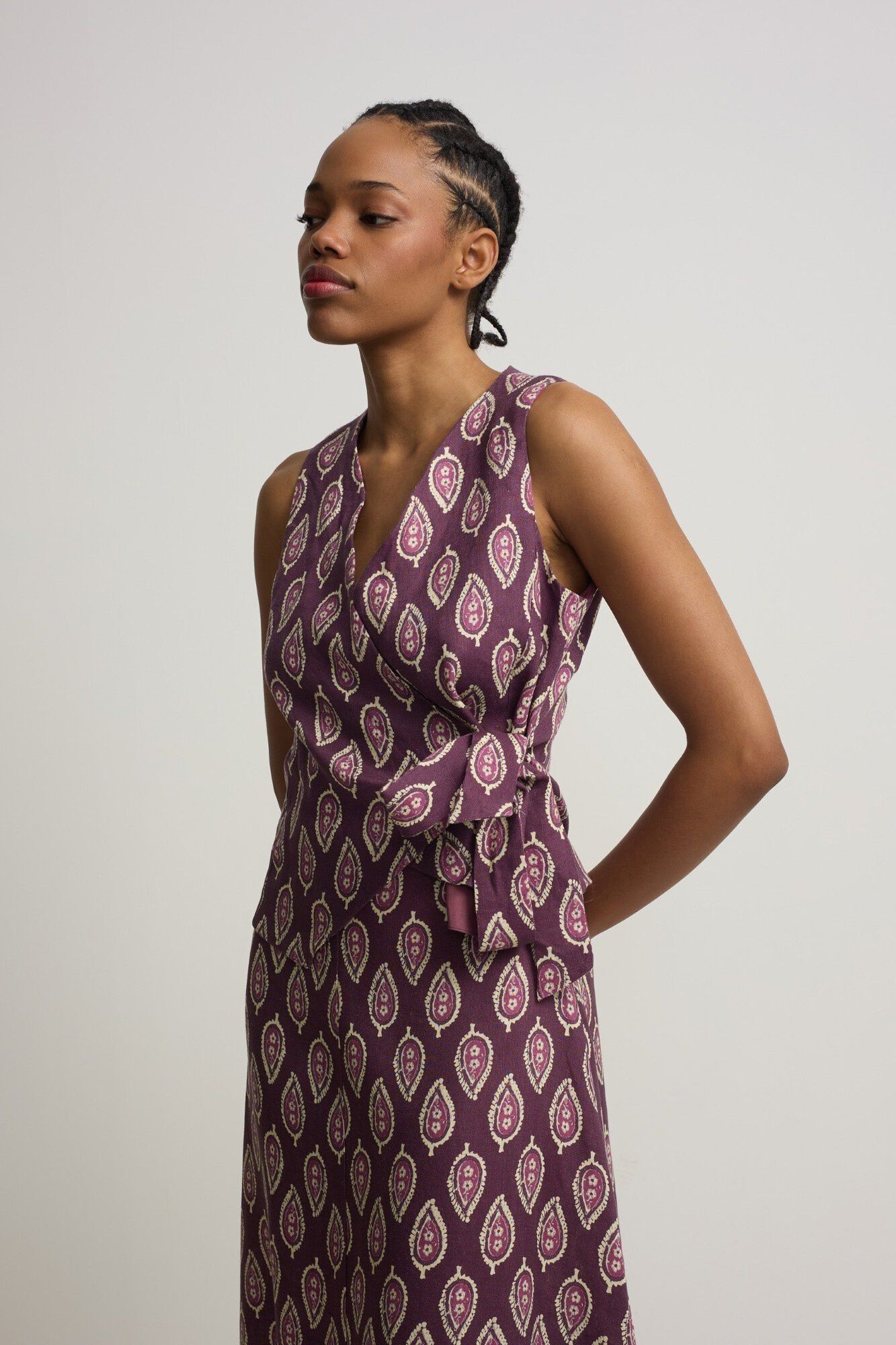 Silbon Colete cruzado com la&ccedil;o estampado Granada