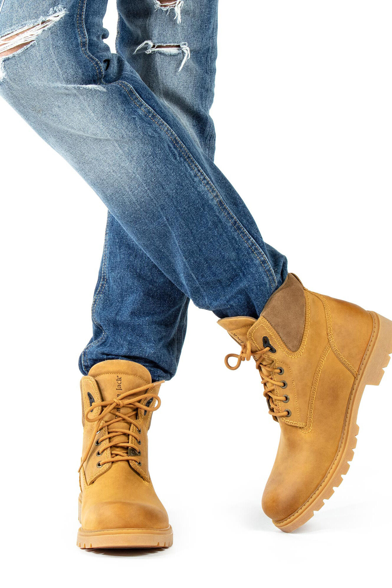 Panama Jack Botim de homem em pele napa Dourado