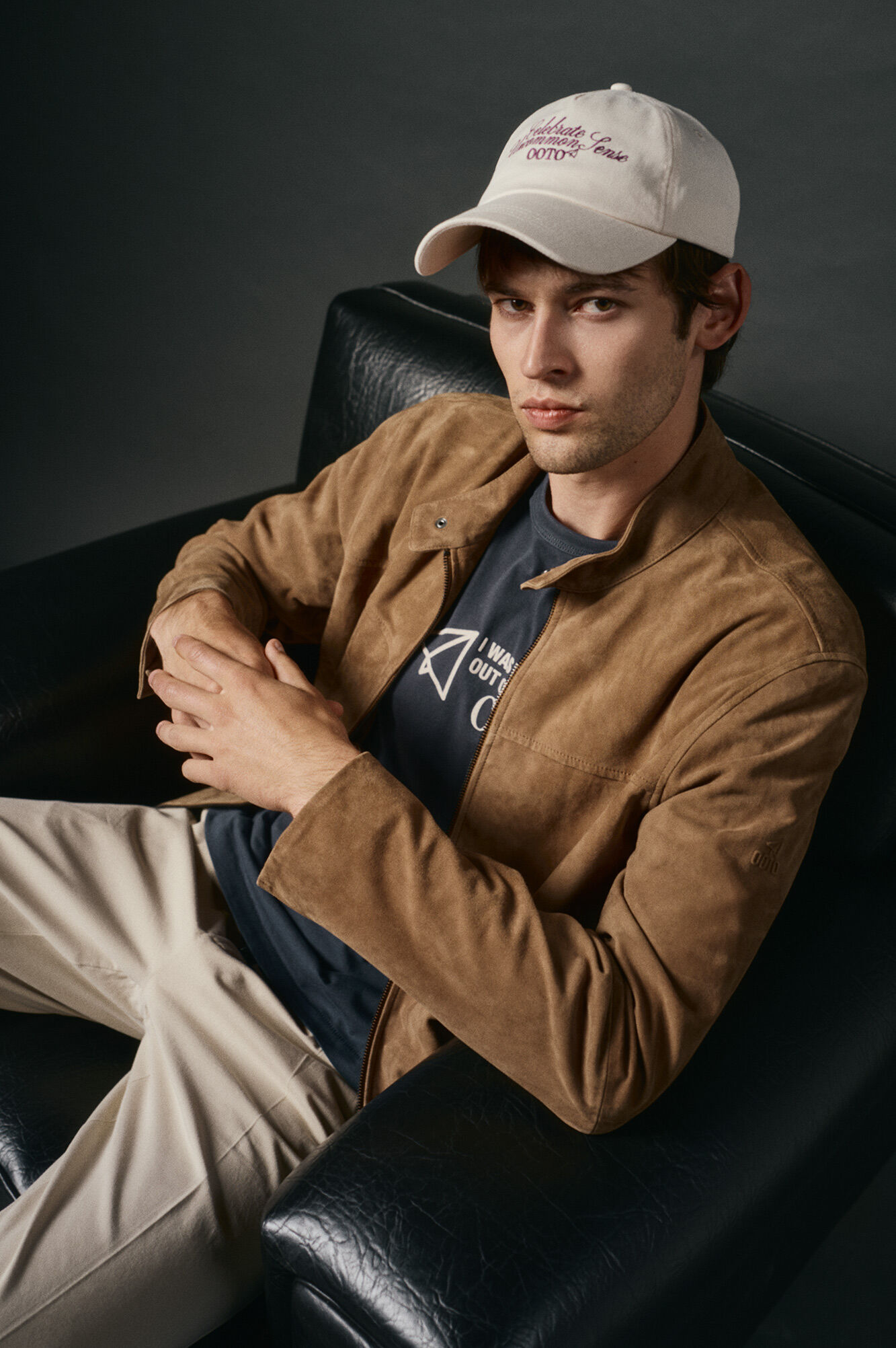 OOTO Camiseta gr&aacute;fica lavada Azul