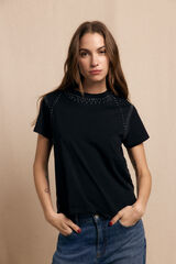 Slowlove T-shirt rebites Preto