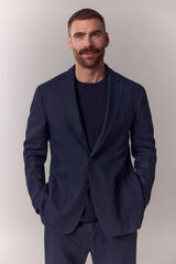 OOTO Blazer coordenado mistura de linho Azul