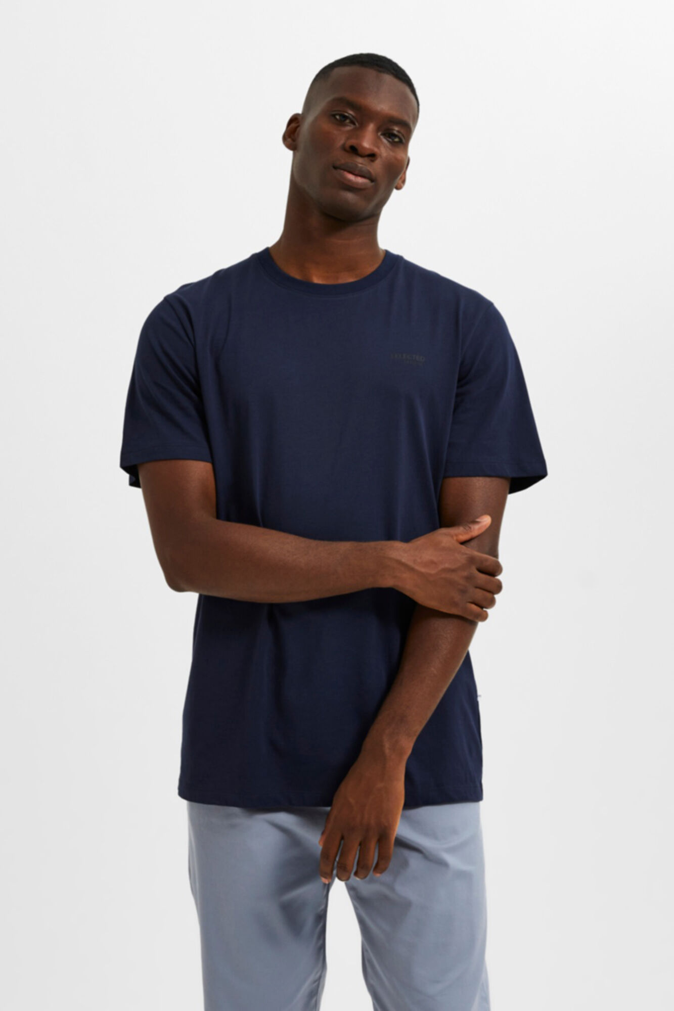 Selected Camiseta de manga corta Regular Fit Azul marino