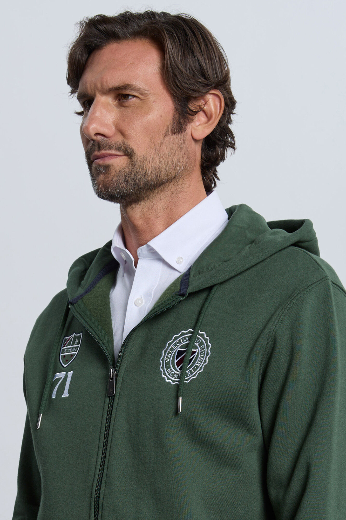 Valecuatro Moletom com sweatshirt e fecho-&eacute;clair verde