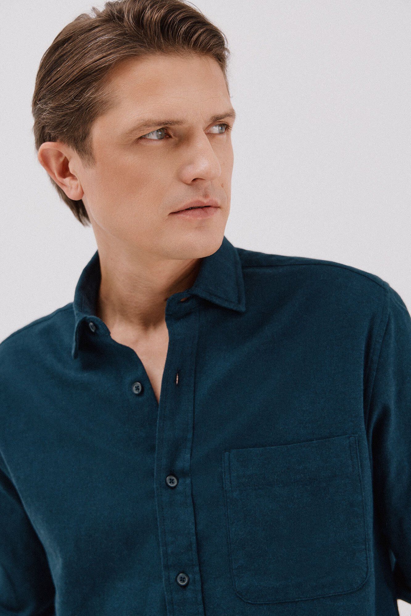 Cortefiel Camisa flanela espinha Azul