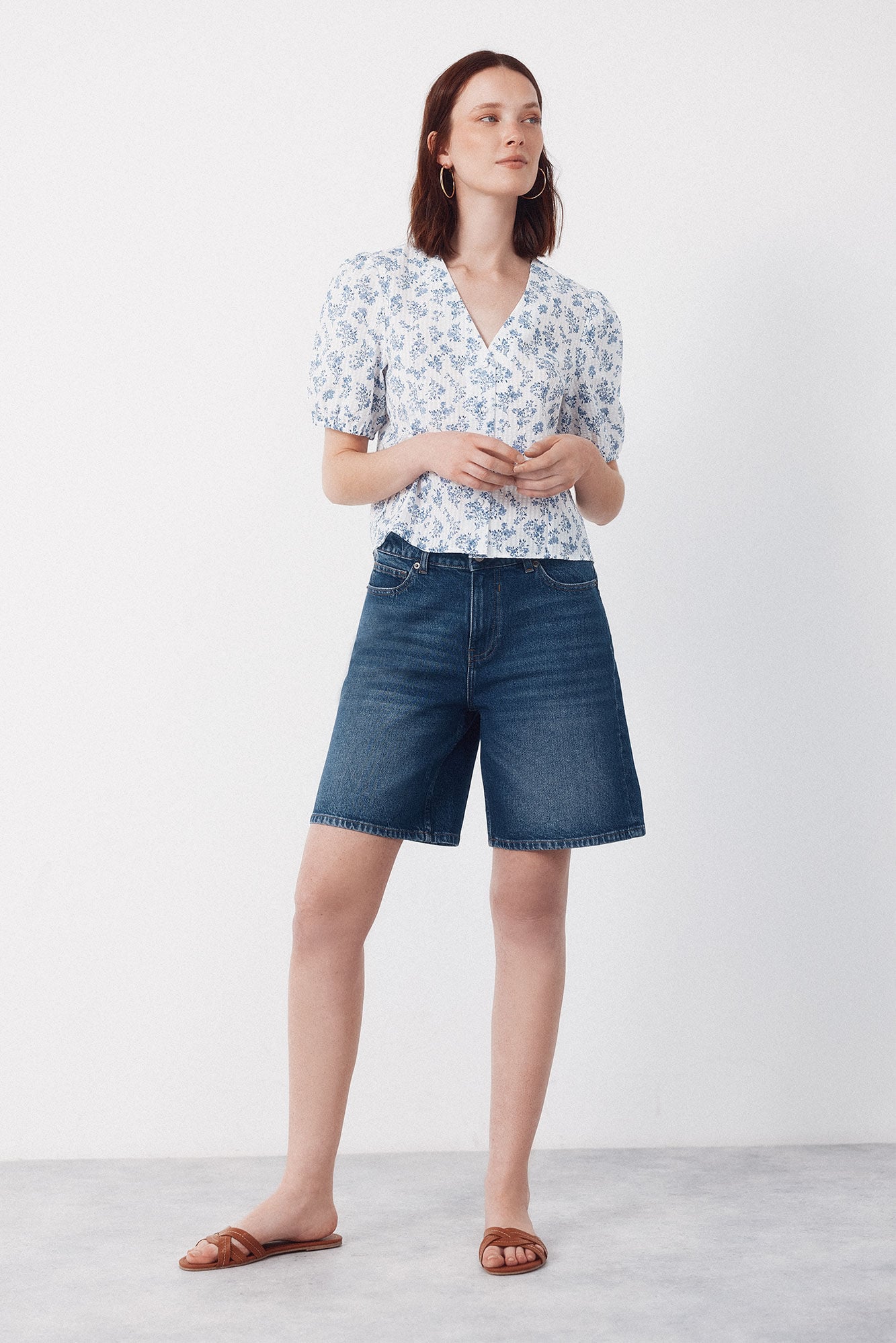 Cortefiel gingham blouse