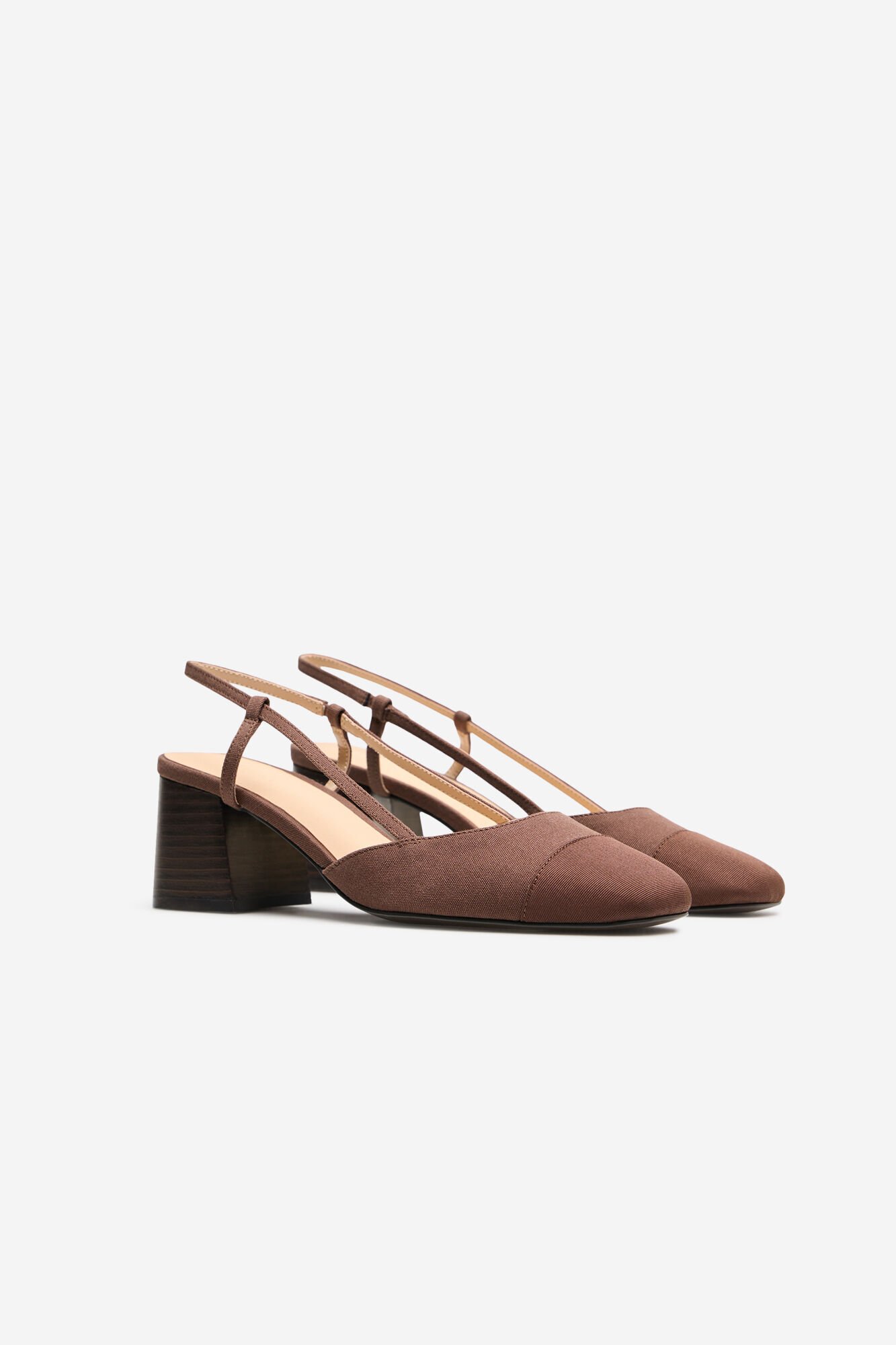 Cortefiel Backless heeled shoe Brown
