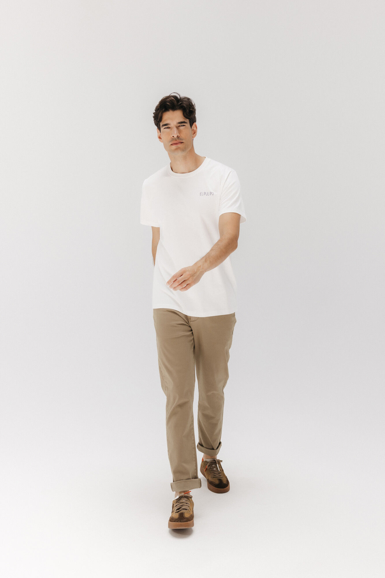 elPulpo Camiseta com patch de remo Branco