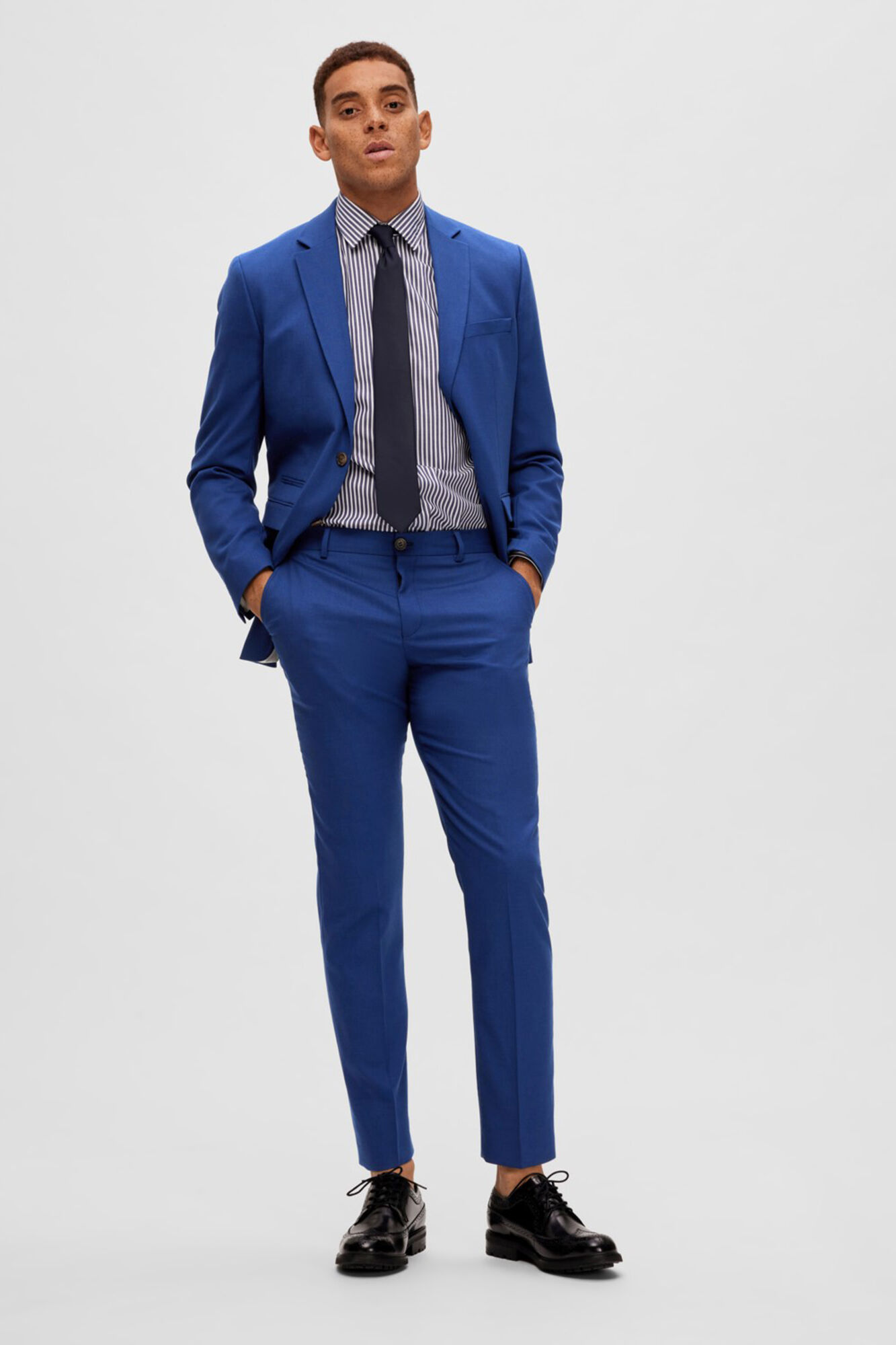 Buy Navy Blue Tailored Check Suit: Trousers from Next India