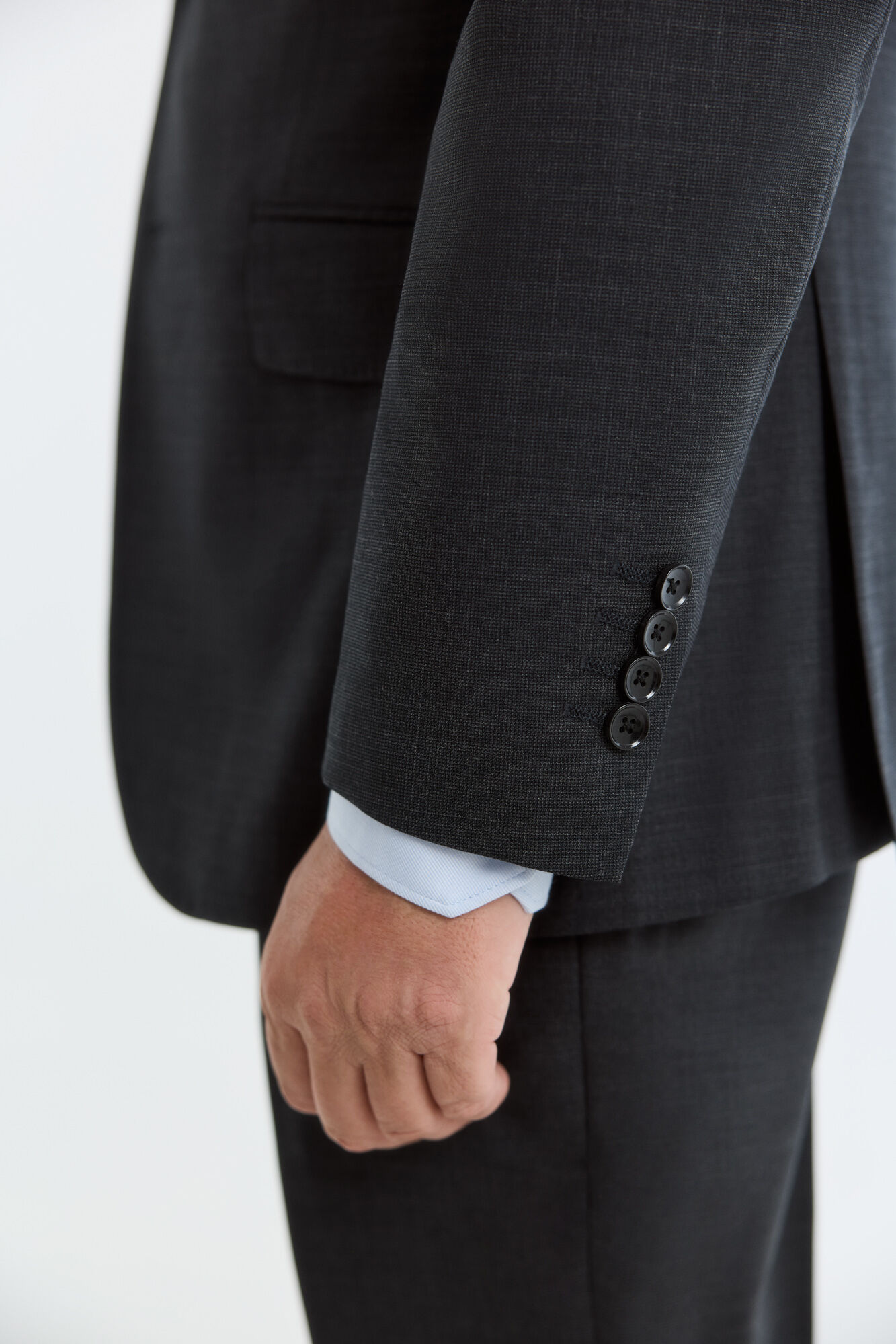 Cortefiel Twill smart fabric blazer Dark grey