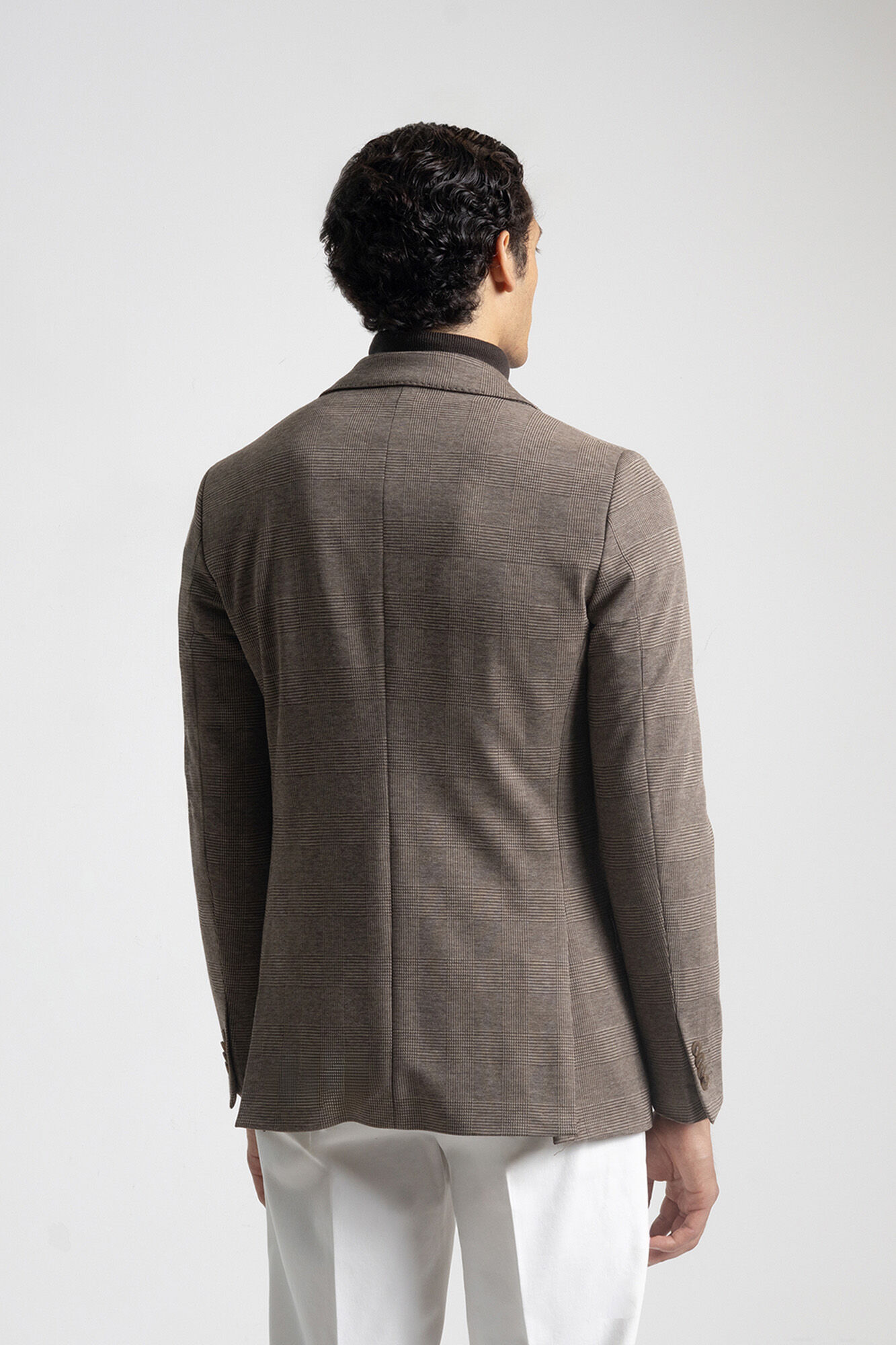 PuroEGO Blazer xadrez gal&ecirc;s slim fit Cinzento