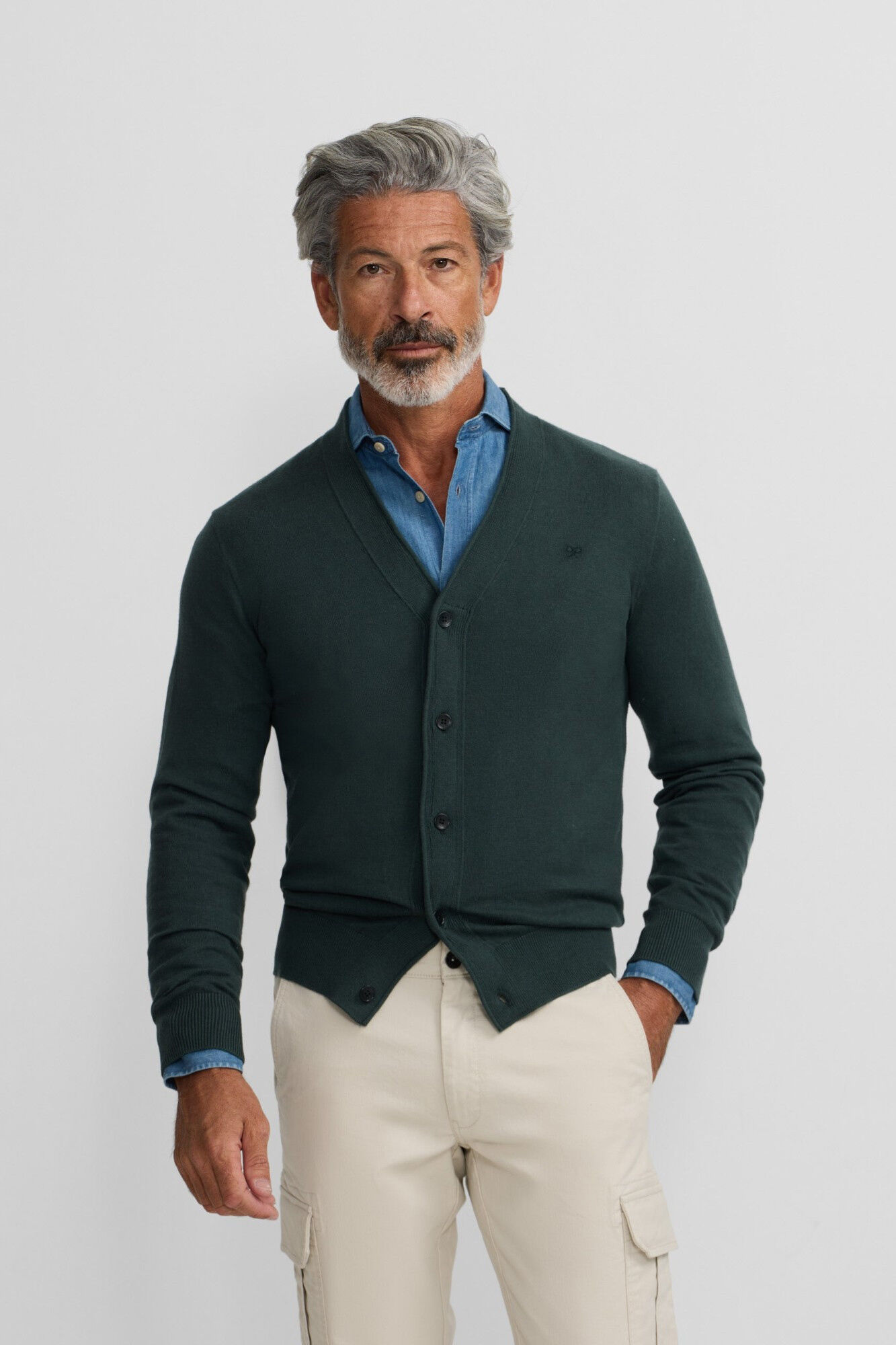 Silbon Casaco de malha cl&aacute;ssico Verde