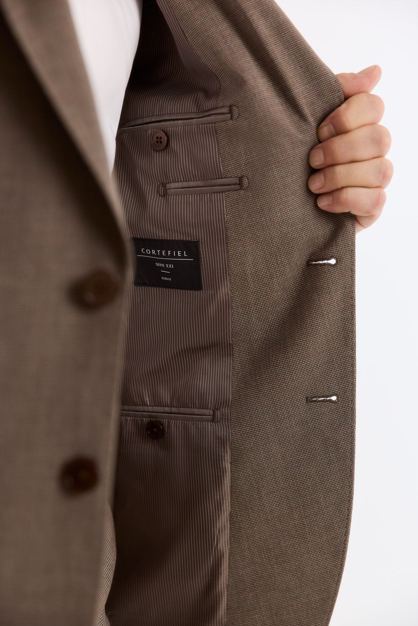 Cortefiel Mole eye bird's eye blazer Brown