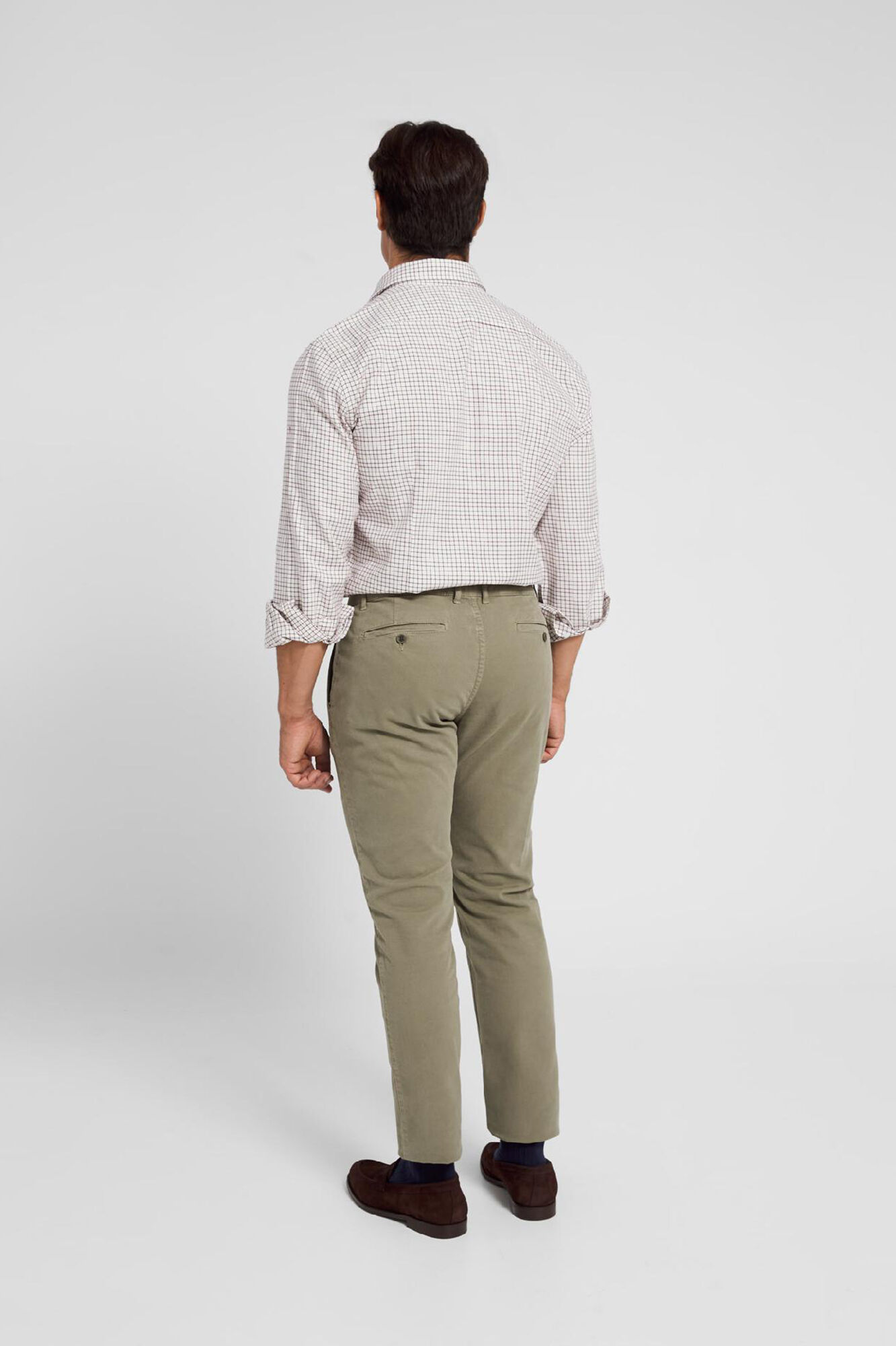 Silbon Camisa sport hunter cuadritos burdeos verde Vino