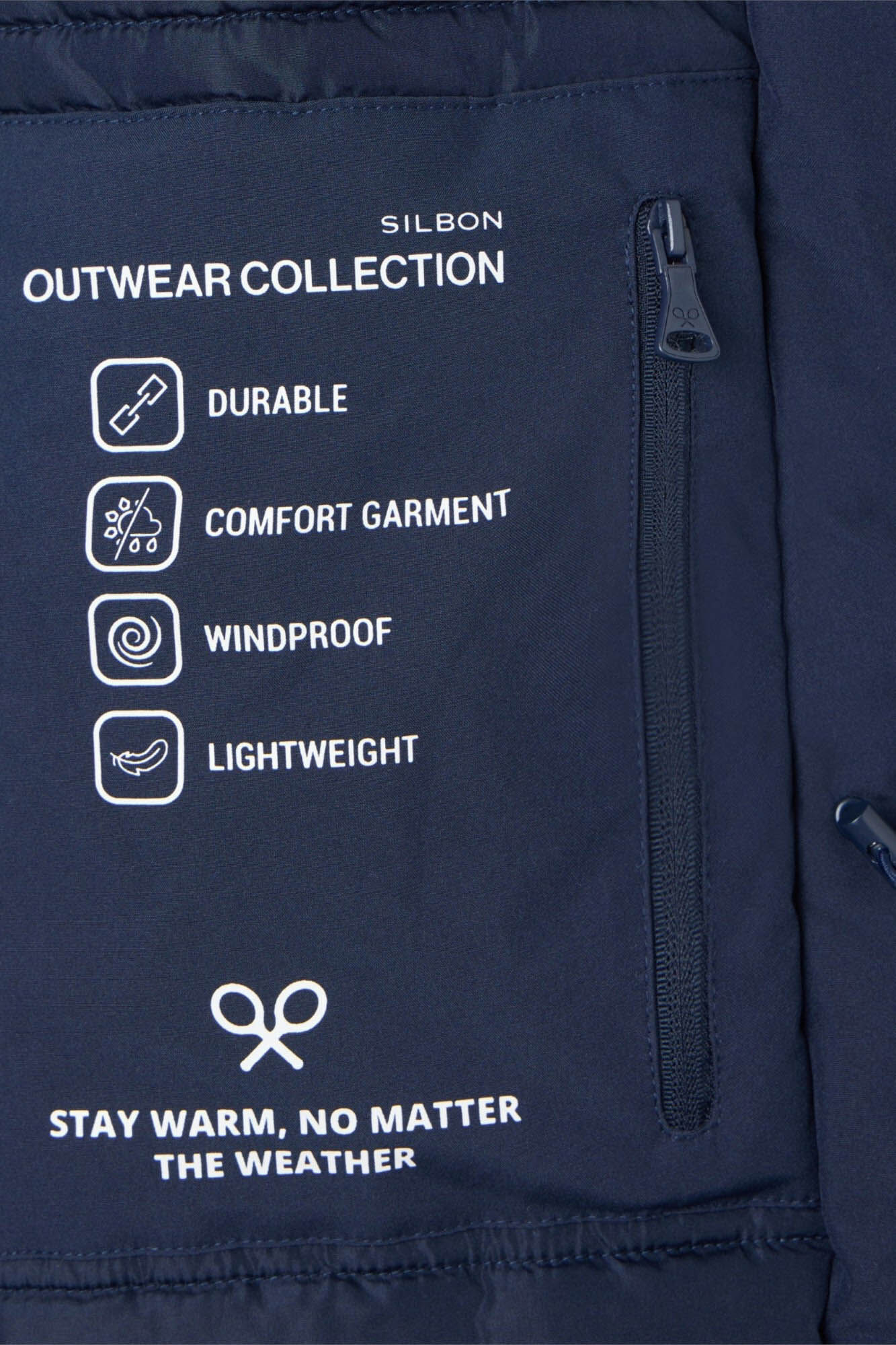 Silbon Sobretudo t&eacute;cnico longo com capuz Azul