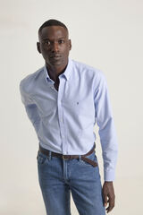 PuroEGO Camisa oxford de algod&atilde;o slim fit Azul