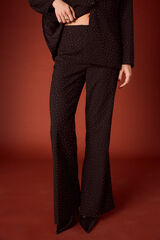 Slowlove Pantalón campana de strass Negro