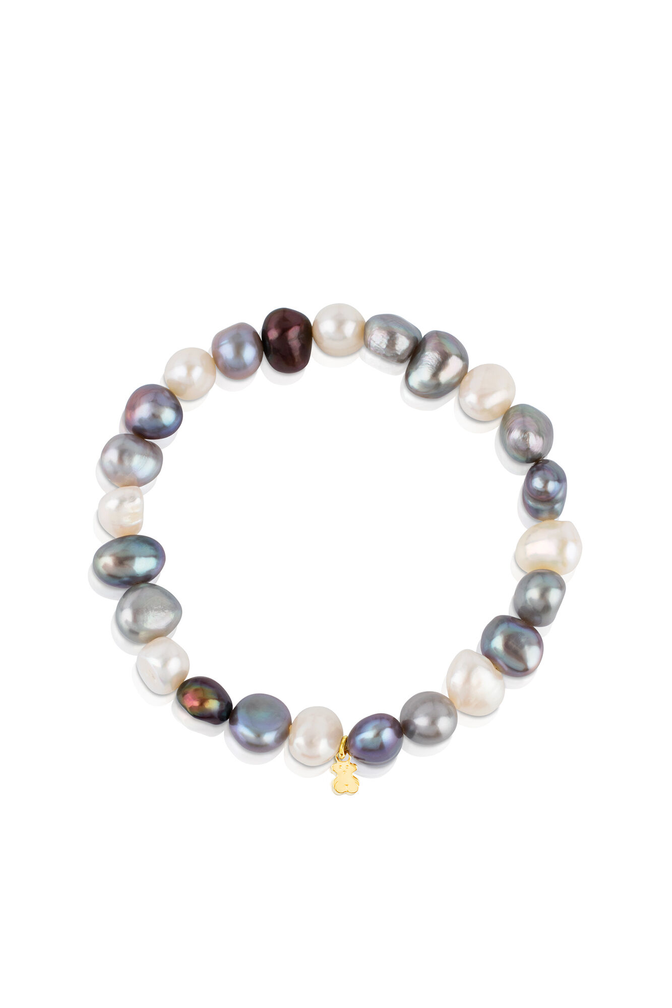 Tous Pulsera de oro y perlas cultivadas barrocas Amarillo