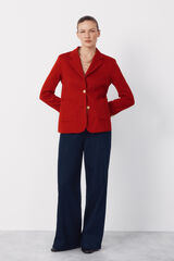 Cortefiel Piqu&eacute;-knit blazer Red