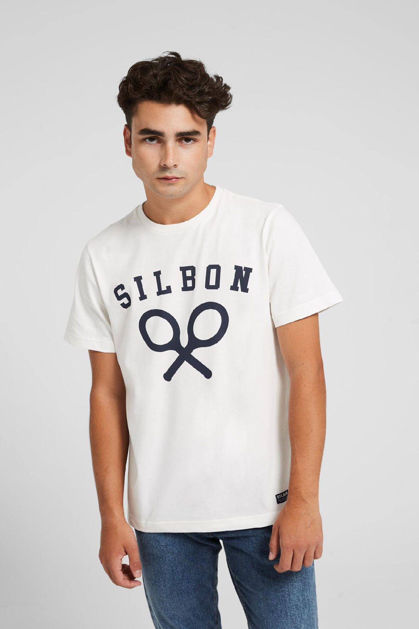 Silbon Camiseta raquetas corporativas blanca Blanco