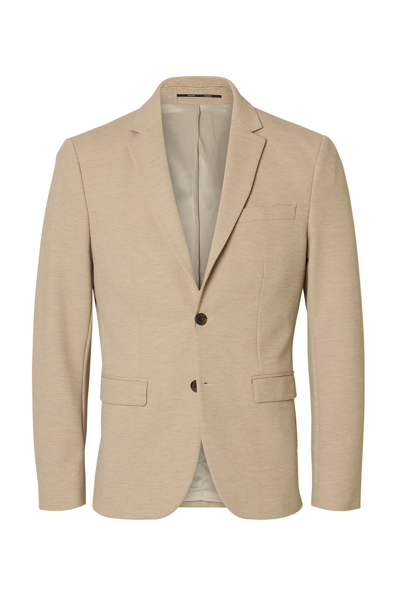 Selected Men's slim fit suit jacket Beige