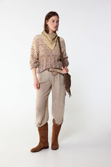 Slowlove Camisola de malha rendada Castanho