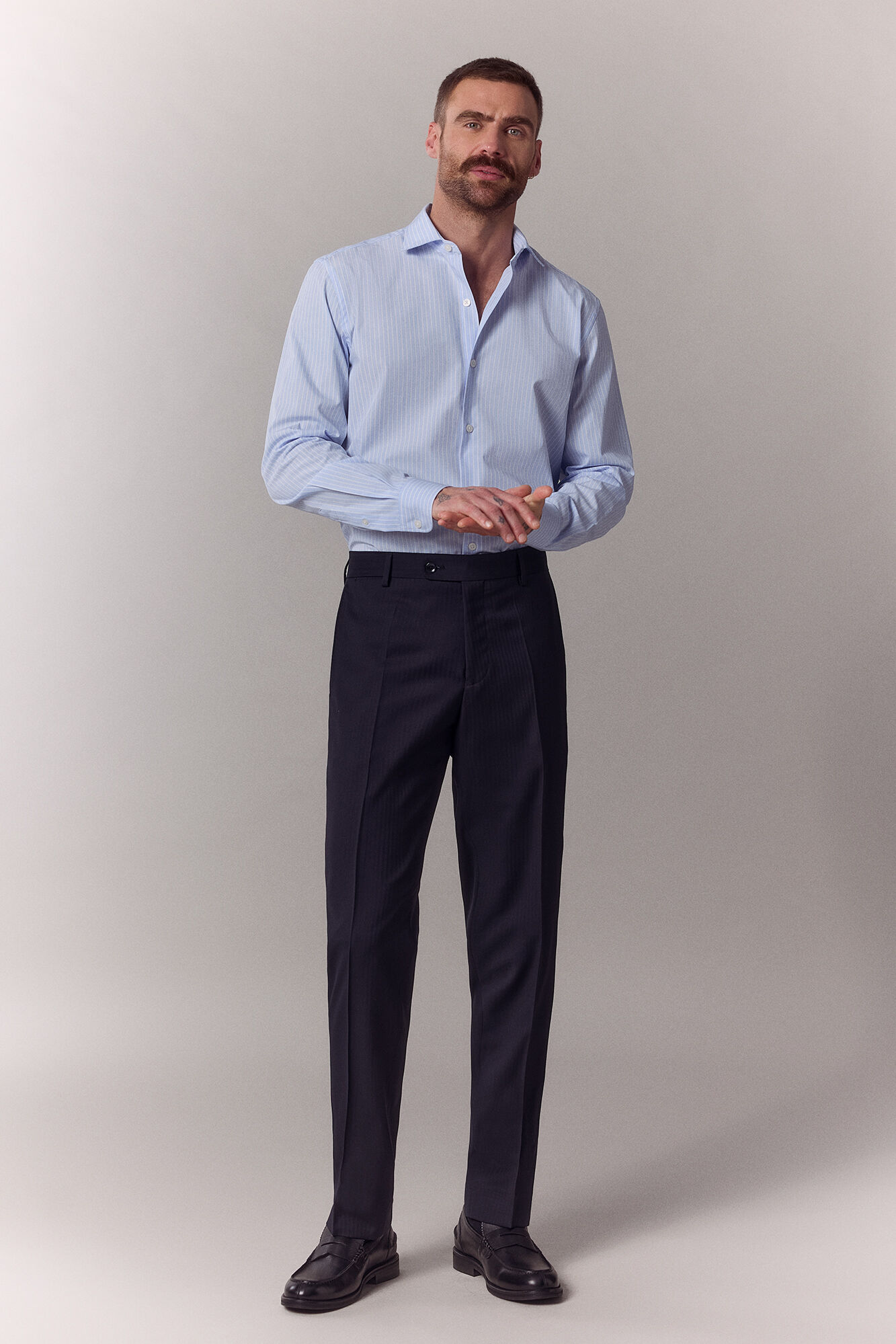 OOTO Camisa rayas popel&iacute;n manga larga