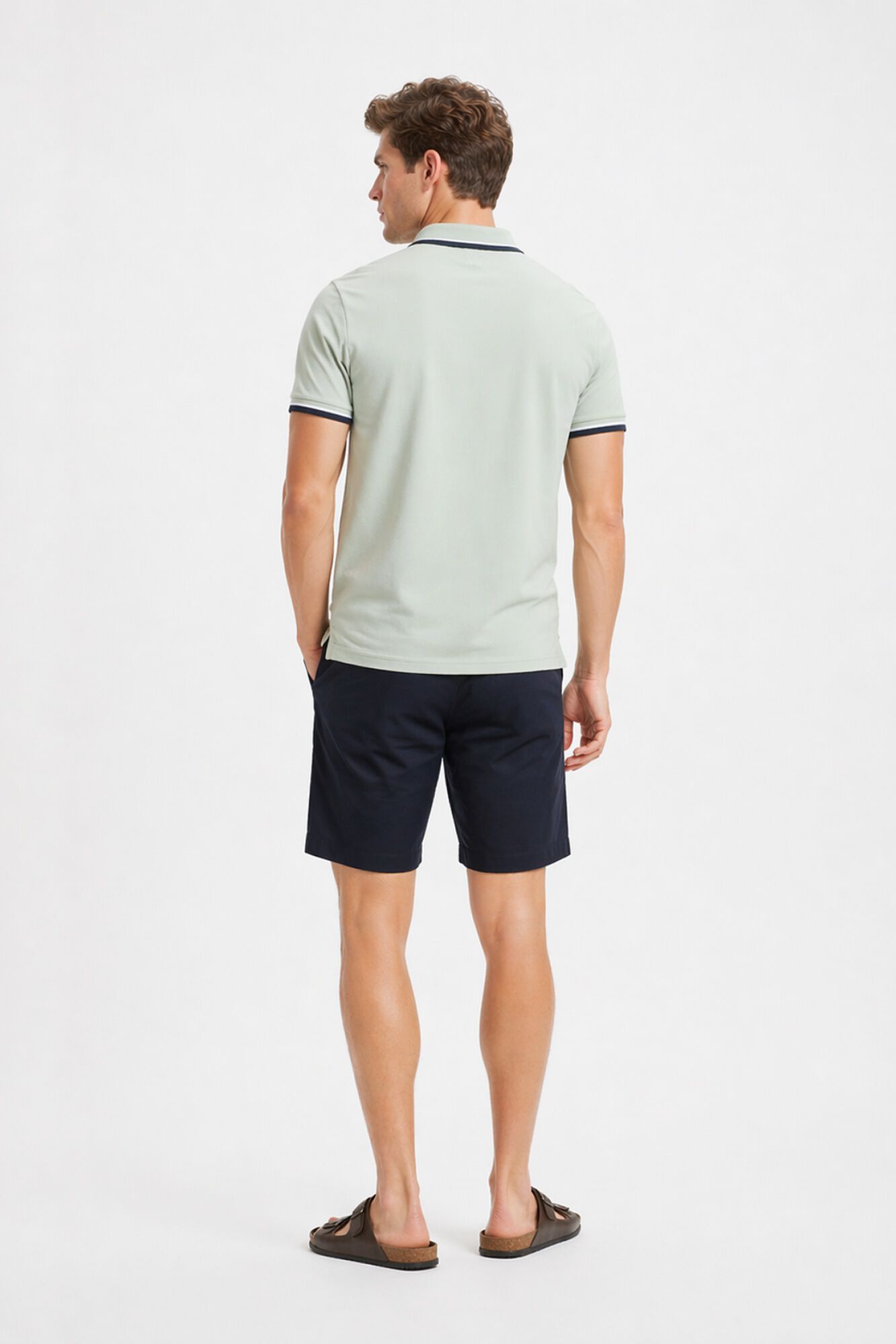 Selected Piqu&eacute; short sleeve polo shirt Kaki