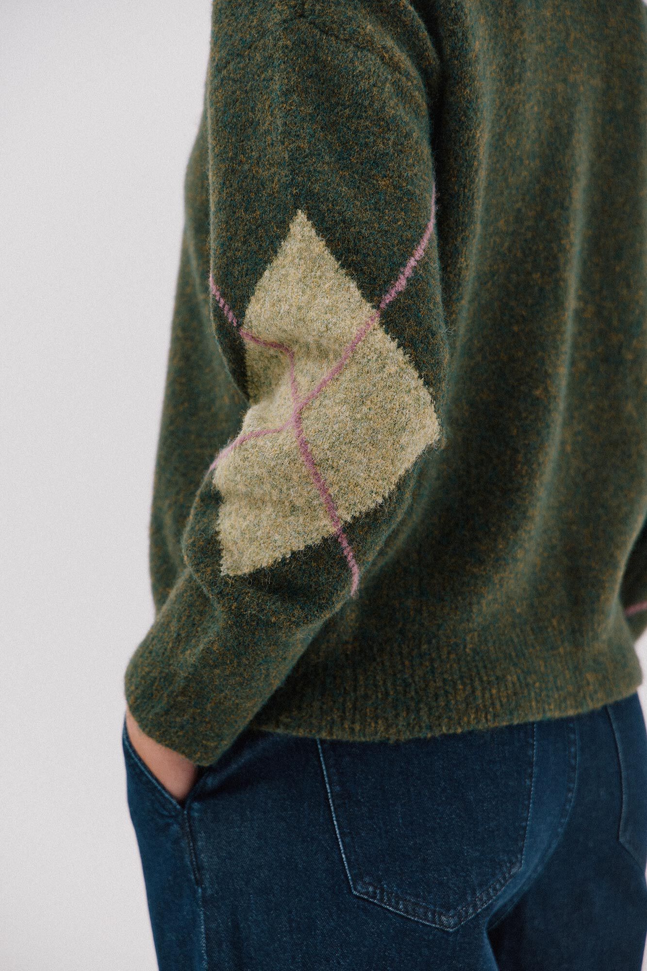 Cortefiel Diamond jersey-knit jersey Green