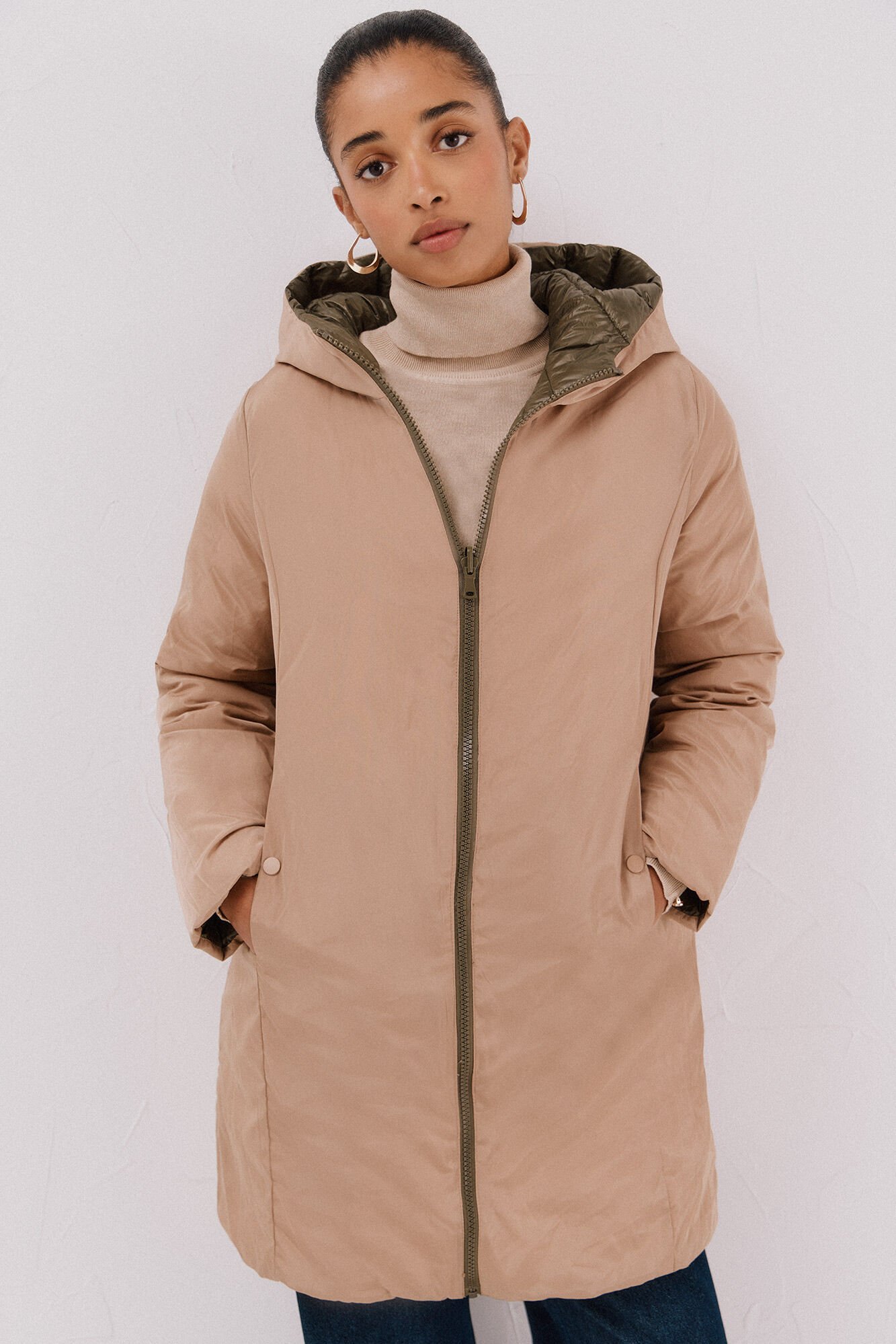 Cortefiel Anoraque revers&iacute;vel thermolite&reg; Verde