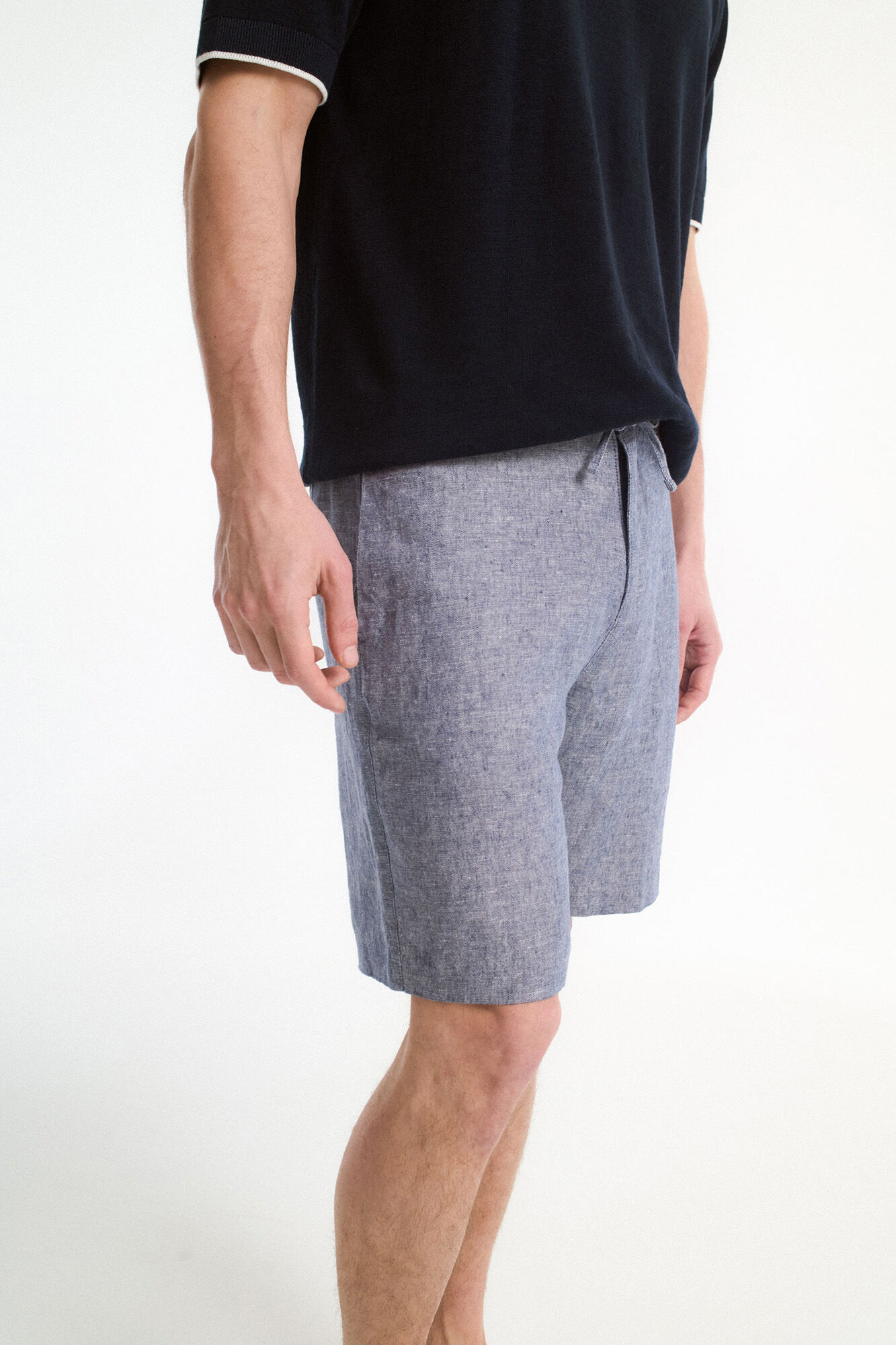 Selected Linen short Grey