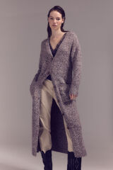 Cortefiel Long jersey-knit jacket Nude