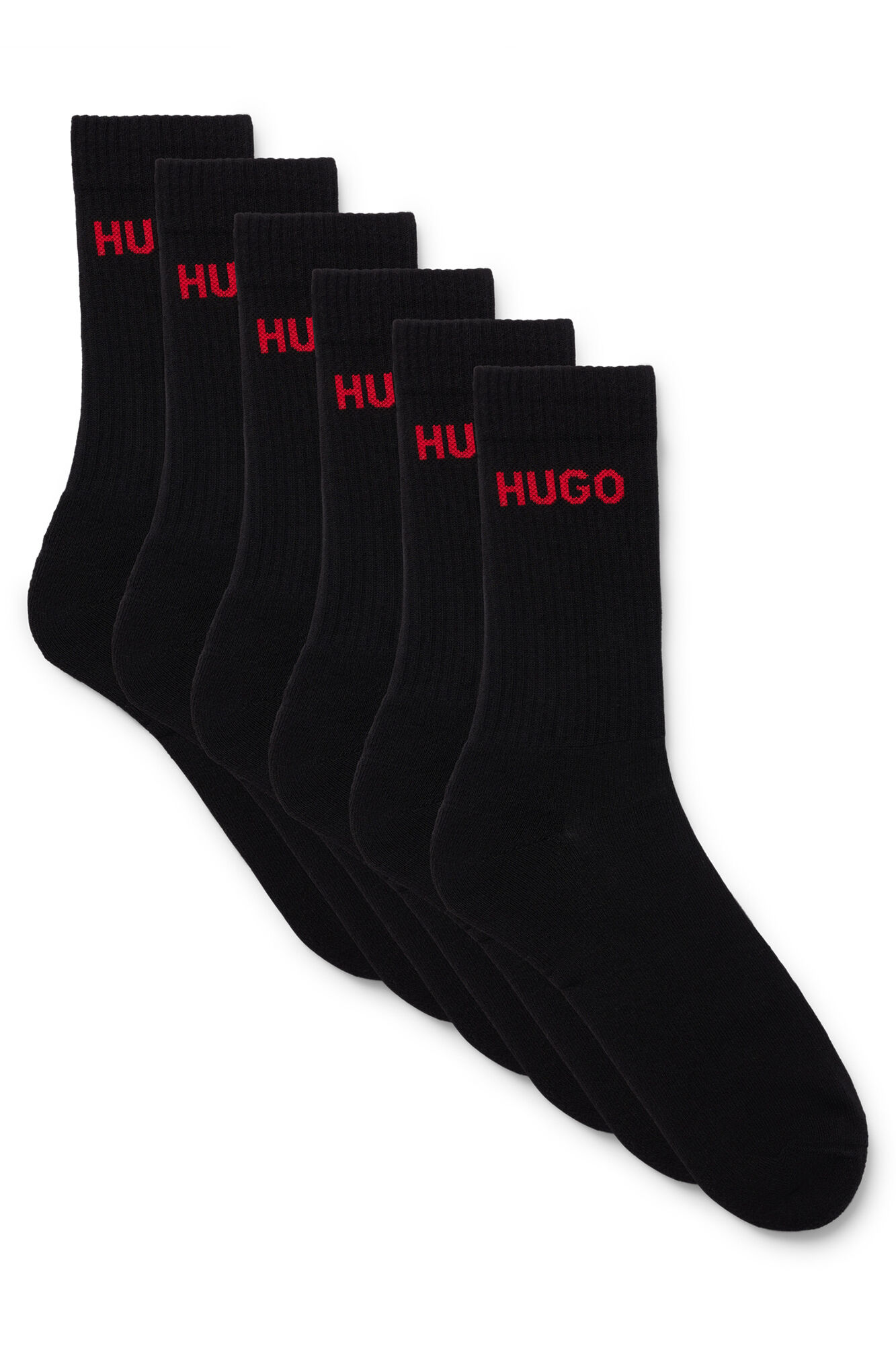 HUGO Pack 6 calcetines Negro