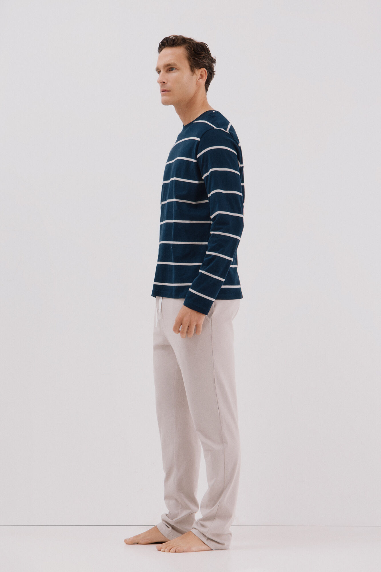 Cortefiel Jersey-knit pyjama set Navy